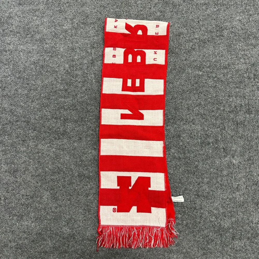 University of Nebraska Scarf Unisex OS Red White Striped Knit Fringe Huskers Fan